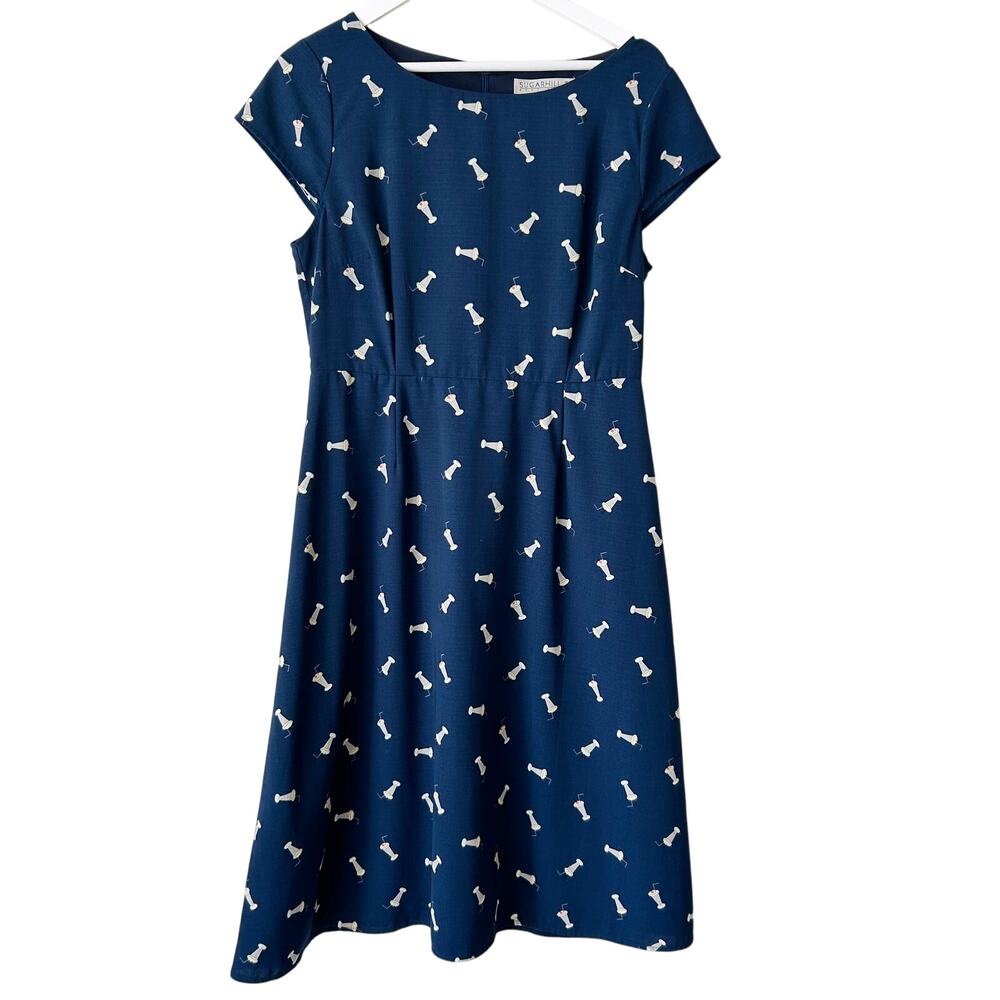 ModCloth Sugarhill Boutique Milkshake Midi Dress Size 8 Pinup Rockabilly Novelty